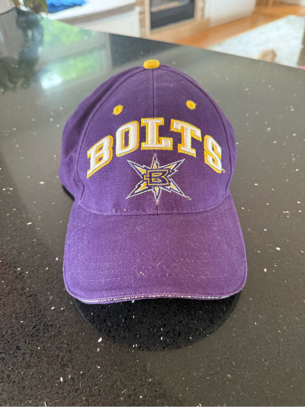 Birmingham Thunderbolts Purple Bolts Embroidered Hat with Yellow Accents